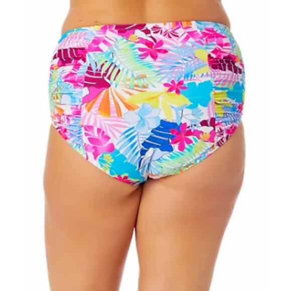 California Waves HIBISCUS PARADISE WHITE MULTI Bikini Swim Bottom - Picture 3 of 11